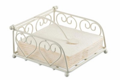 Cream Heart Beverage Napkin Holder