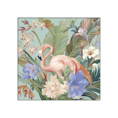 5" Sq Miami Bloom Flamingo Beverage Napkins