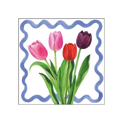 5" Sq Tulip Wave Beverage Napkins