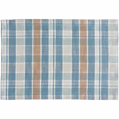 19" x 13" Blue and Tan Jordan Plaid Placemat