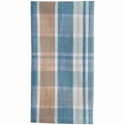18" Blue and Tan Jordan Plaid Napkin