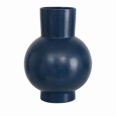 12" Dark Blue Ceramic Vase
