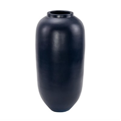 21" Dark Blue Ceramic Vase