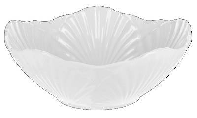 12" Round White Shell Melamine Bowl