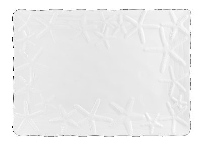 10" x 14" White Starfish Melamine Tray