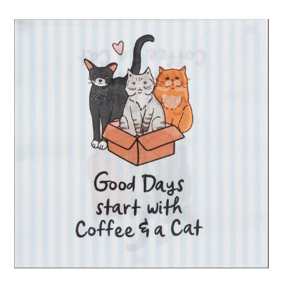 5" Sq "Good Days Start With Coffee & A Cat" Beverage Napkins
