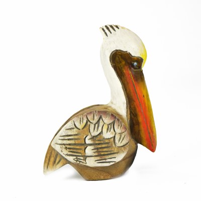 7" x 5" Brown and White Pelican