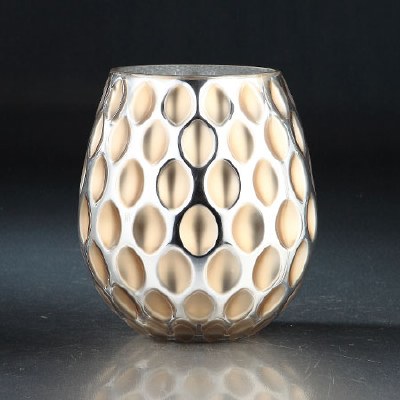 8.5" Gold Dots on Silver Glass Vase