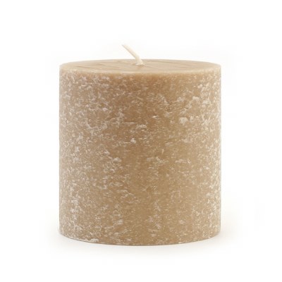 3" x 3" Taupe Unscented Timberline Pillar Candle