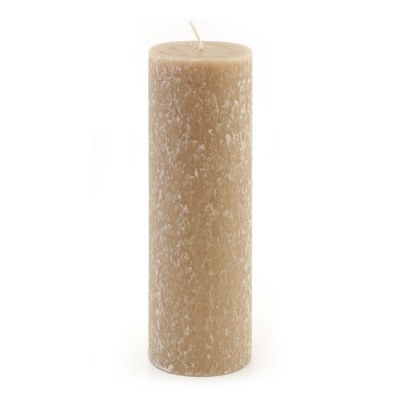 9" x 3" Taupe Unscented Timberline Pillar Candle