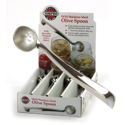 7" Stainless Steel Olive Spoon