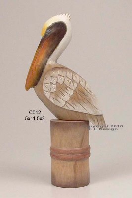 12" Pelican Perched on Piling
