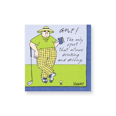5" Square Drinking & Driving Golf Beverage Napkins