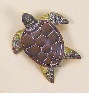 7" Small Green Sea Turtle Wall Plaque
