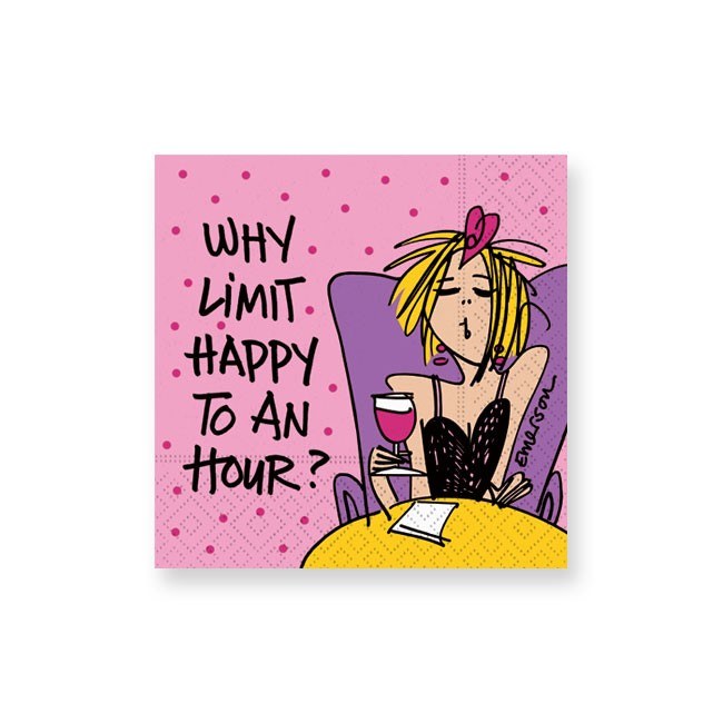 5" Square Why Limit Happy Hour Beverage Napkins Wilford & Lee Home