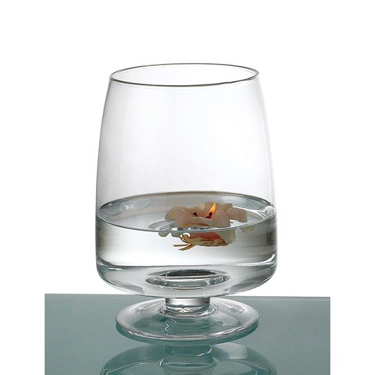 10" Clear Glass Footed Hurricane Wilford & Lee Home Accents