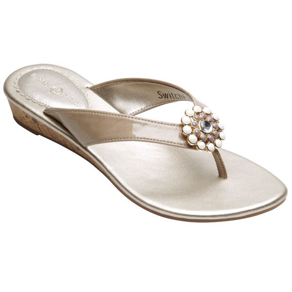 silver dressy flip flops