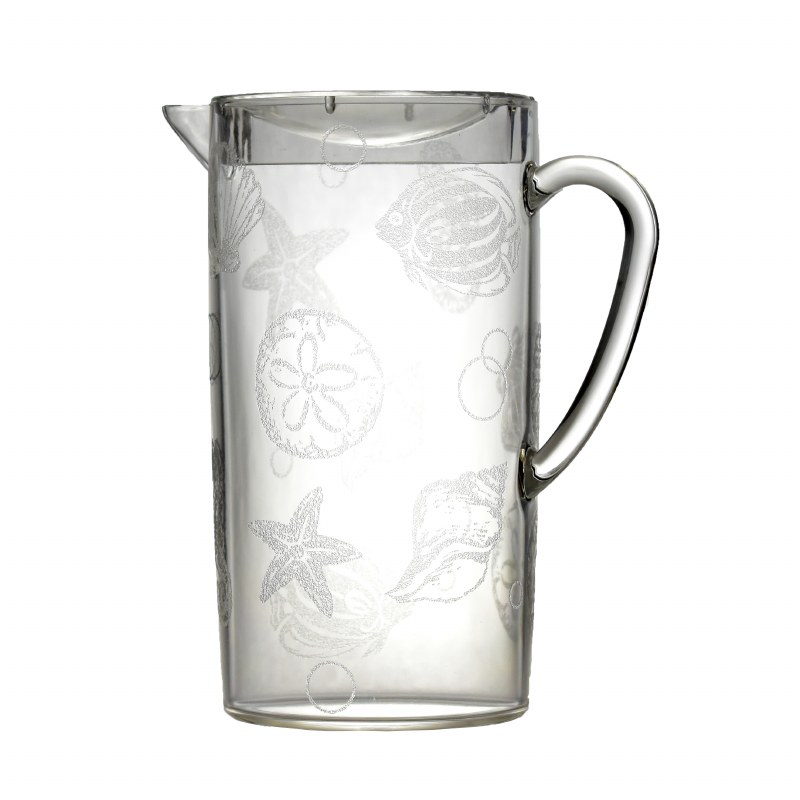 60 oz. Oceanic Embossed Clear Acrylic Pitcher with Lid - Wilford & Lee Home  Accents