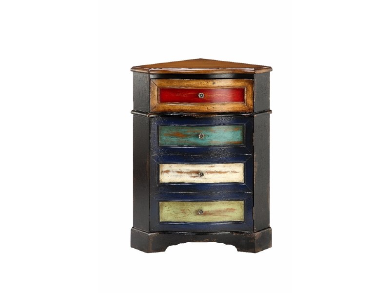 36 Multicolored Drawer Corner Cabinet Wilford Lee Home Accents