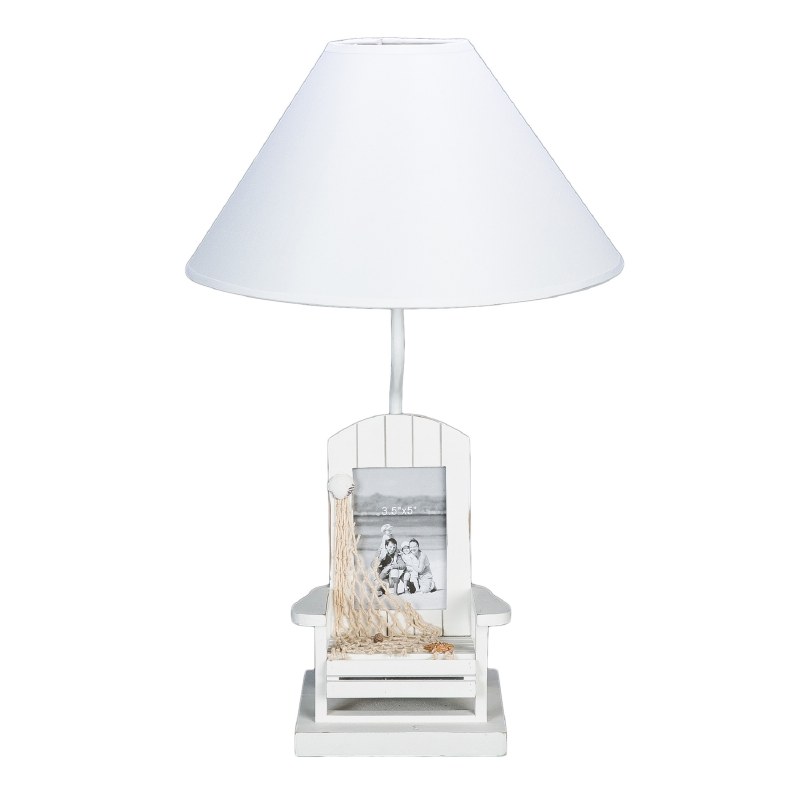 23 Distressed White Finish Adirondack Chair Photo Frame Lamp 23 Distressed White Finish Adirondack