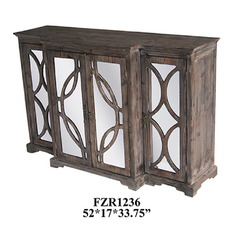 52 Driftwood Mirrored Circles Credenza Wilford Lee Home Accents