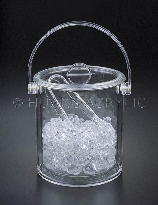 Caspari Crystal Clear Acrylic Ice Bucket & Lid - 60oz.