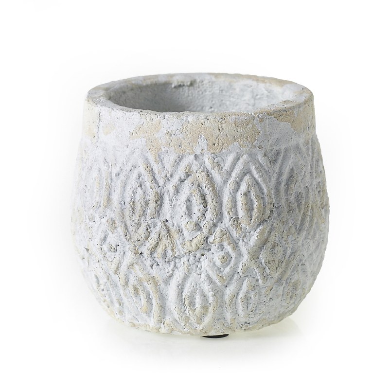 4" Round White Textured Ceramic Andaz Pot Wilford & Lee Home Accents