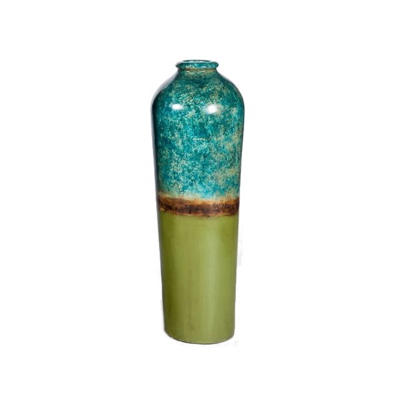 36 Blue Brown And Green Bowling Green Glass Floor Vase Wilford