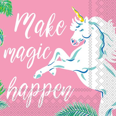 5 Square Unicorn Make Magic Happen Beverage Napkins Wilford Lee Home Accents