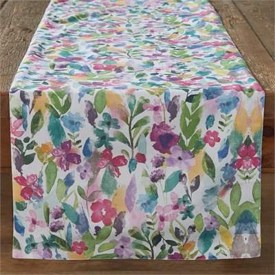 multi coloured table runner