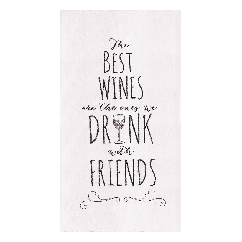 27 X 18 Best Wines And Friends Kitchen Towel Wilford Lee