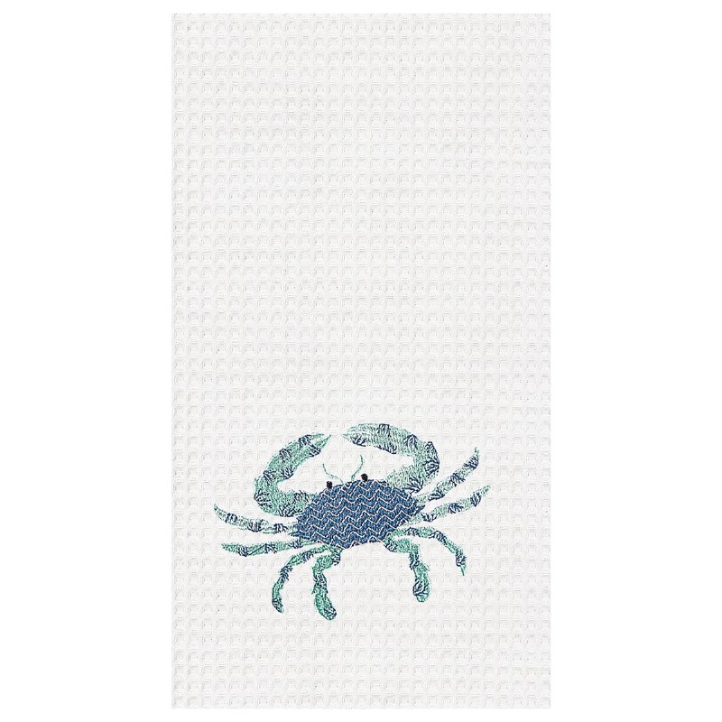 27" x 18" Blue and Green Crab Kitchen Towel Wilford & Lee Home Accents