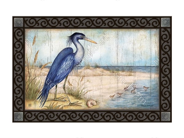 18 X 30 Blue Heron Love The View Doormat Wilford Lee Home