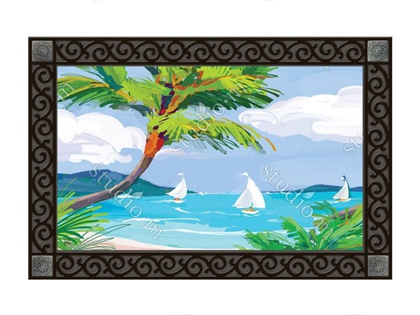 18 X 30 Tropical Palm Tree Doormat Wilford Lee Home Accents