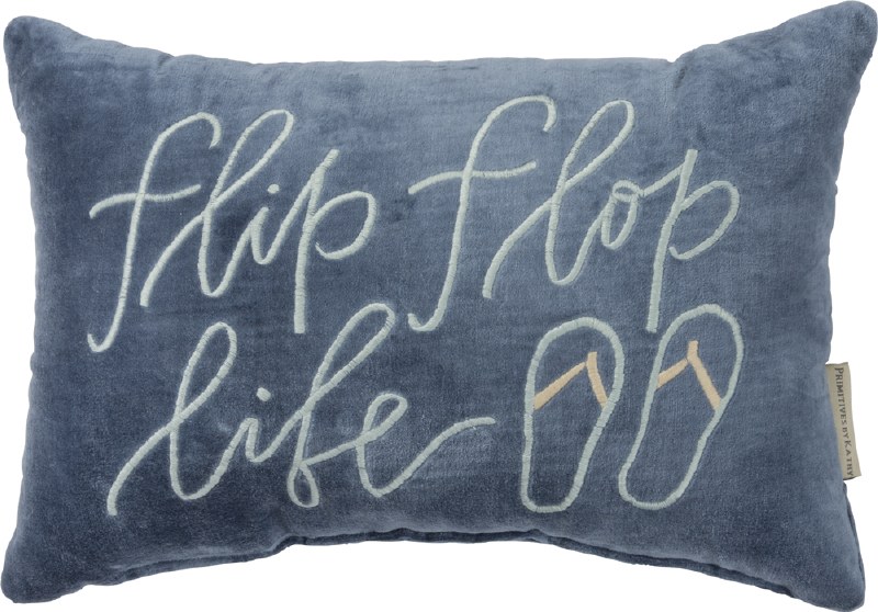 10 X 15 Blue Velvet Flip Flop Life Pillow Wilford Lee Home