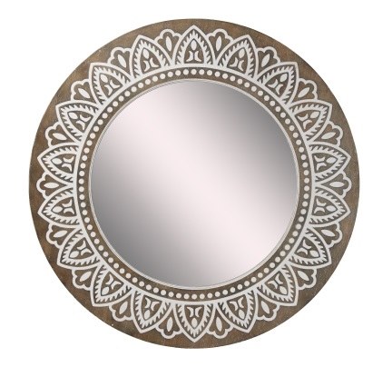 31 Round White Wood Mirror Wilford Lee Home Accents 31 Round White Wood Mirror Wilford