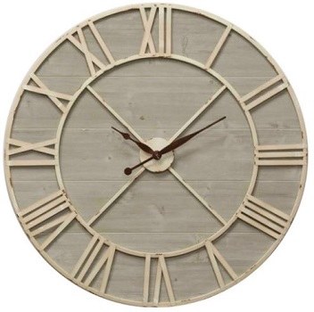36 Round Distressed White Metal Finish And Wood Wall Clock Wilford Lee Home Accents - White Distressed Wood Wall Clock 36 Round Distressed White Metal Finish And Wood Wall Clock Wilford Lee Home Accents - White Distressed Wood Wall Clock
