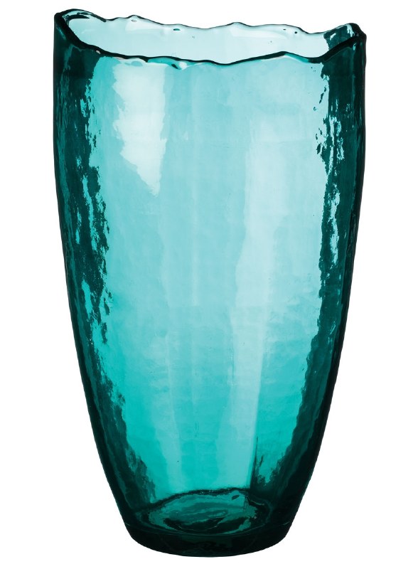 11 Teal Glass Vase With A Jagged Rim Wilford Lee Home Accents