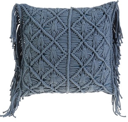 white macrame pillow