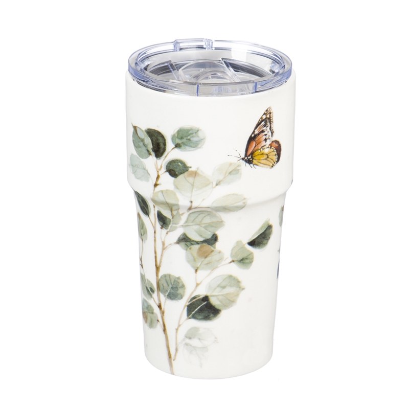 13 Oz Butterfly Insulated Ceramic Mug - Wilford & Lee Home Accents