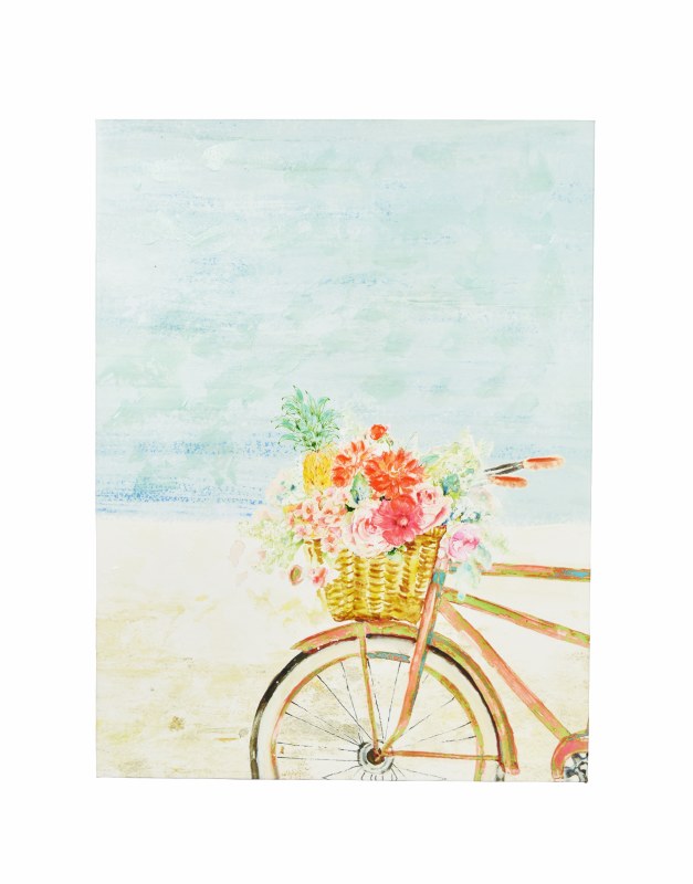 white bike with flowers