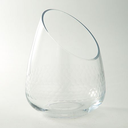 8 Clear Slant Top Etched Glass Vase Wilford Lee Home Accents