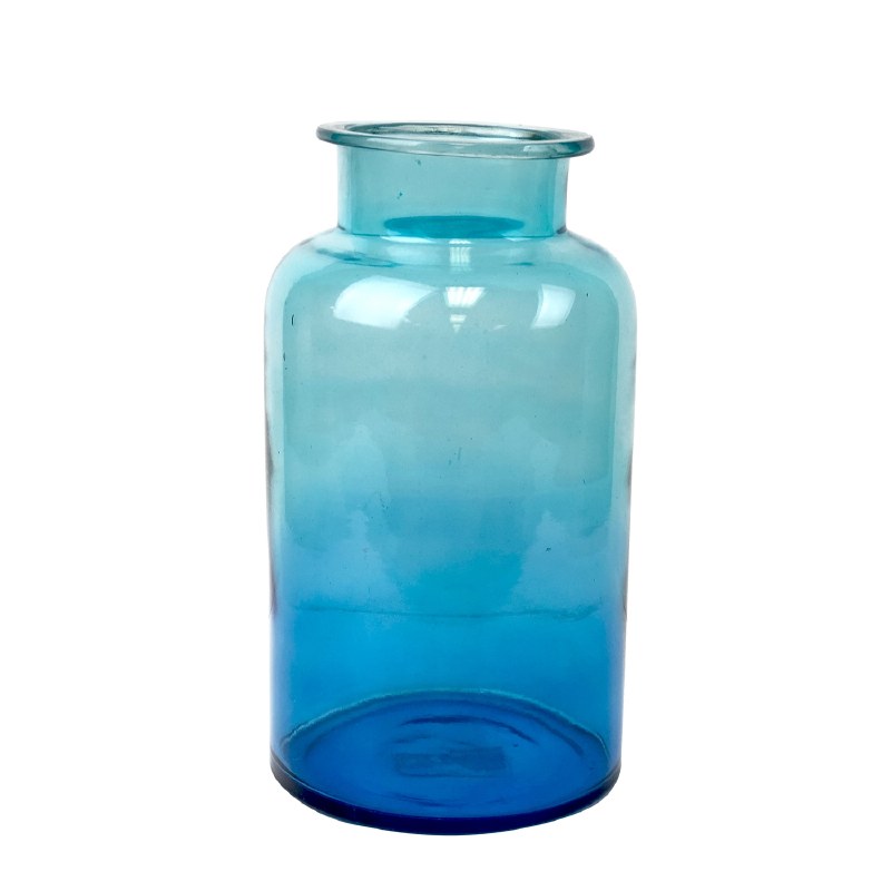 9" Blue and Teal Ombre Glass Vase Wilford & Lee Home Accents