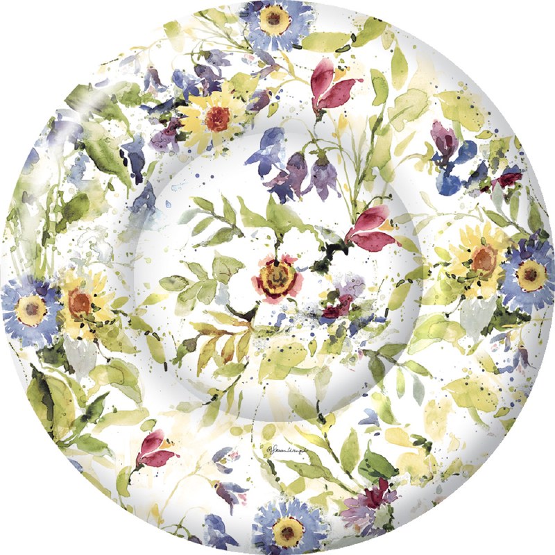 Pack of 8 / 8" Round Multicolored Flower Paper Plate Wilford & Lee