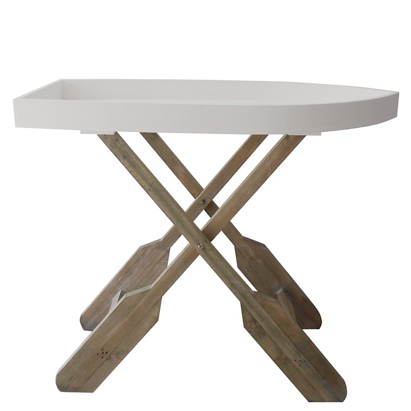 25" Wooden Boat Table With Oar Legs Wilford & Lee Home Accents