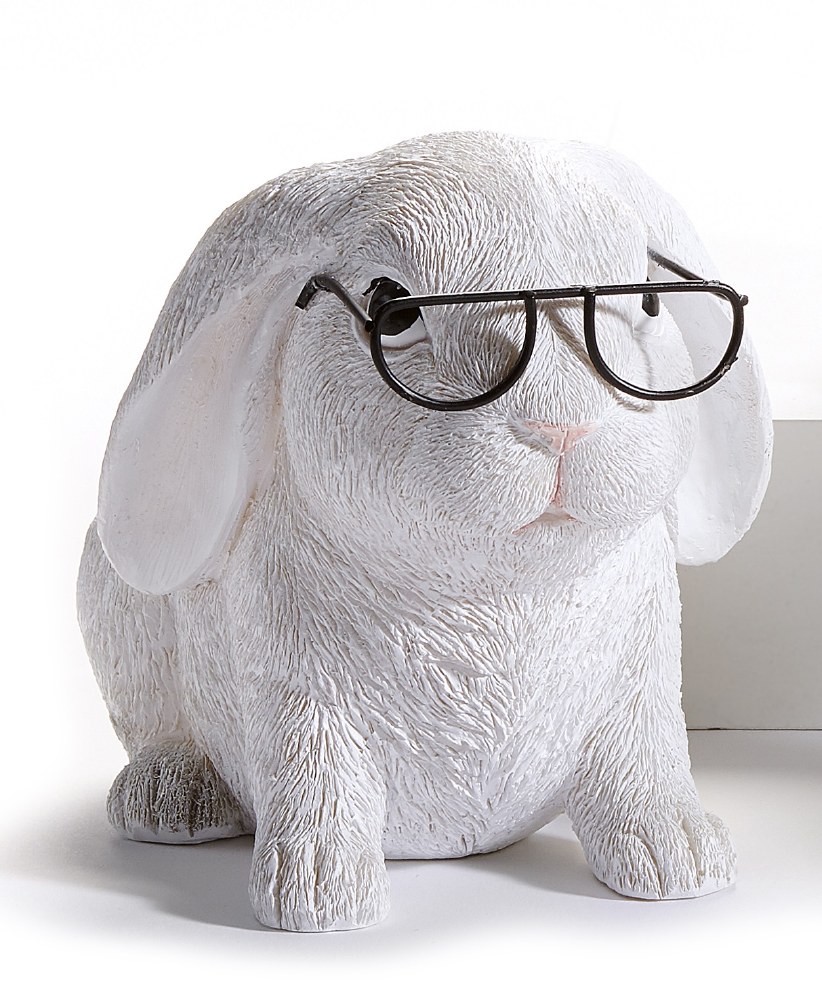 Download 5 Head Down White Bunny With Glasses Wilford Lee Home Accents