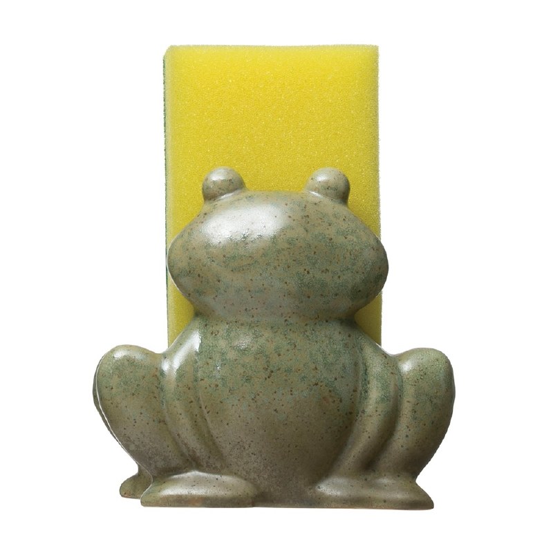 4" Green Glazed Ceramic Frog Sponge Holder Wilford & Lee Home Accents
