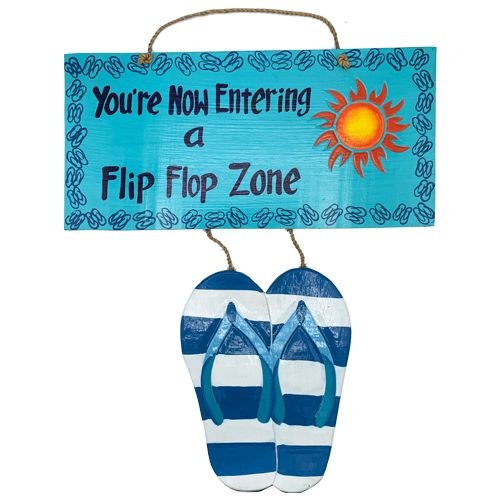 Download 24 Blue Wood Flip Flop Zone Wall Plaque Wilford Lee Home Accents