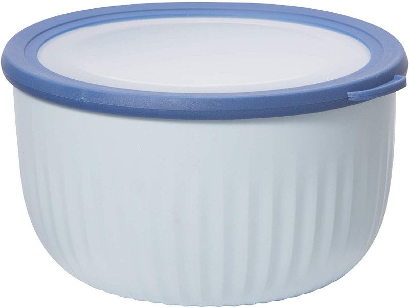 Plastic Bowls With Lids Purple, Blue, Light Blue Collection Of 4