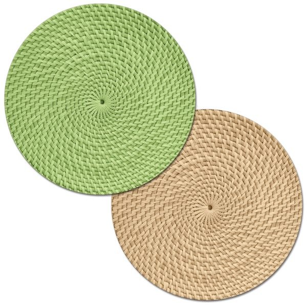 Round Avacado Green Basketweave Placemat Wilford & Lee Home Accents